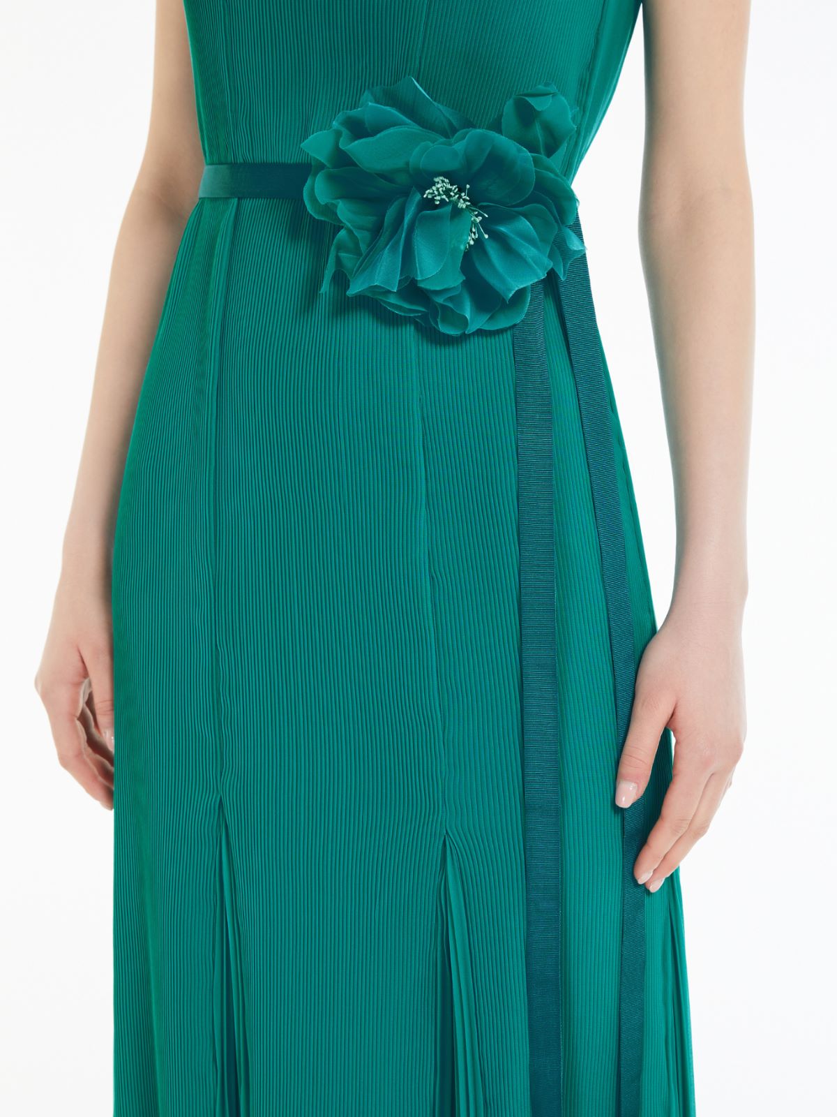Pleated chiffon dress