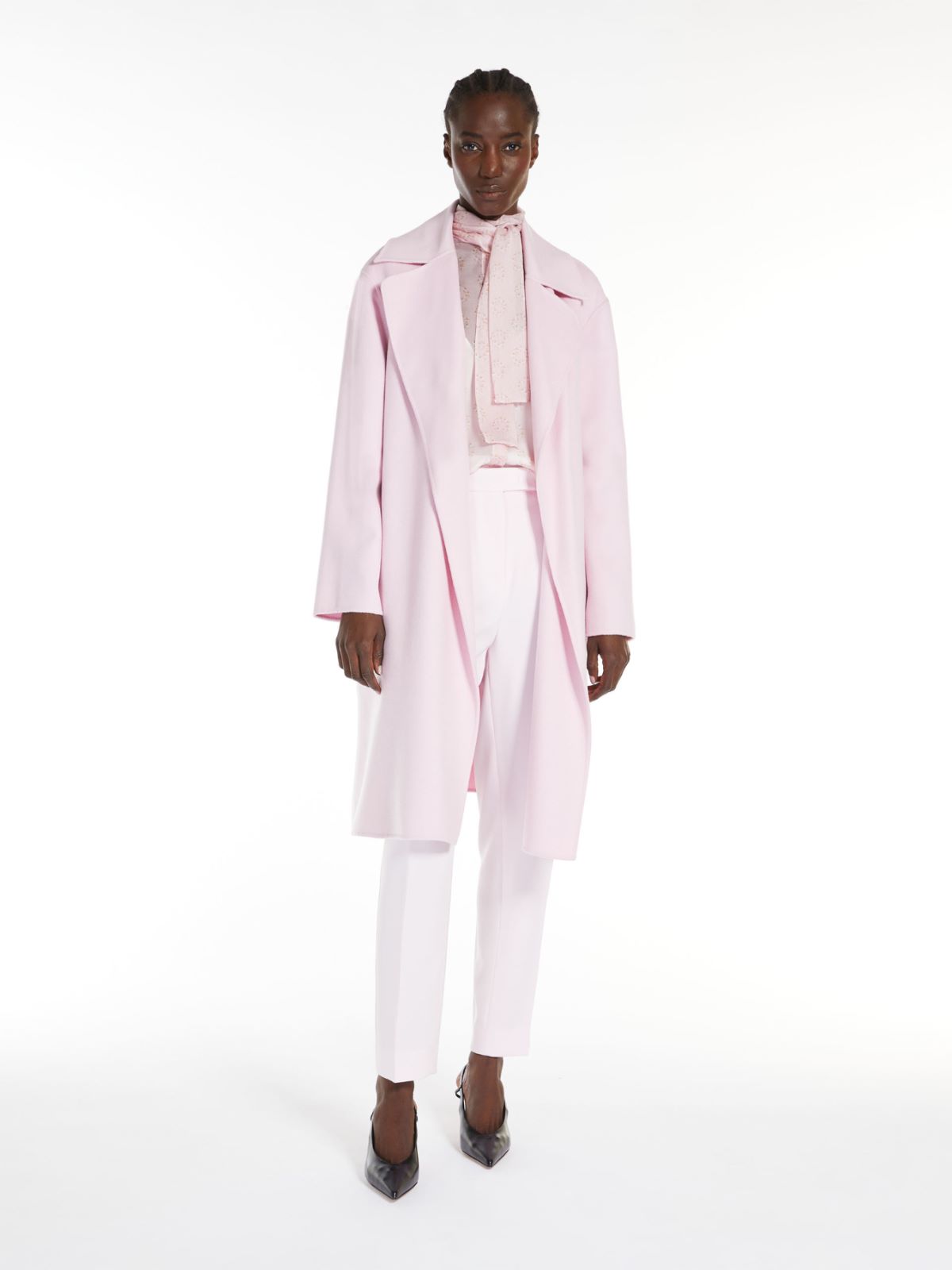 Printed silk blouse with bow