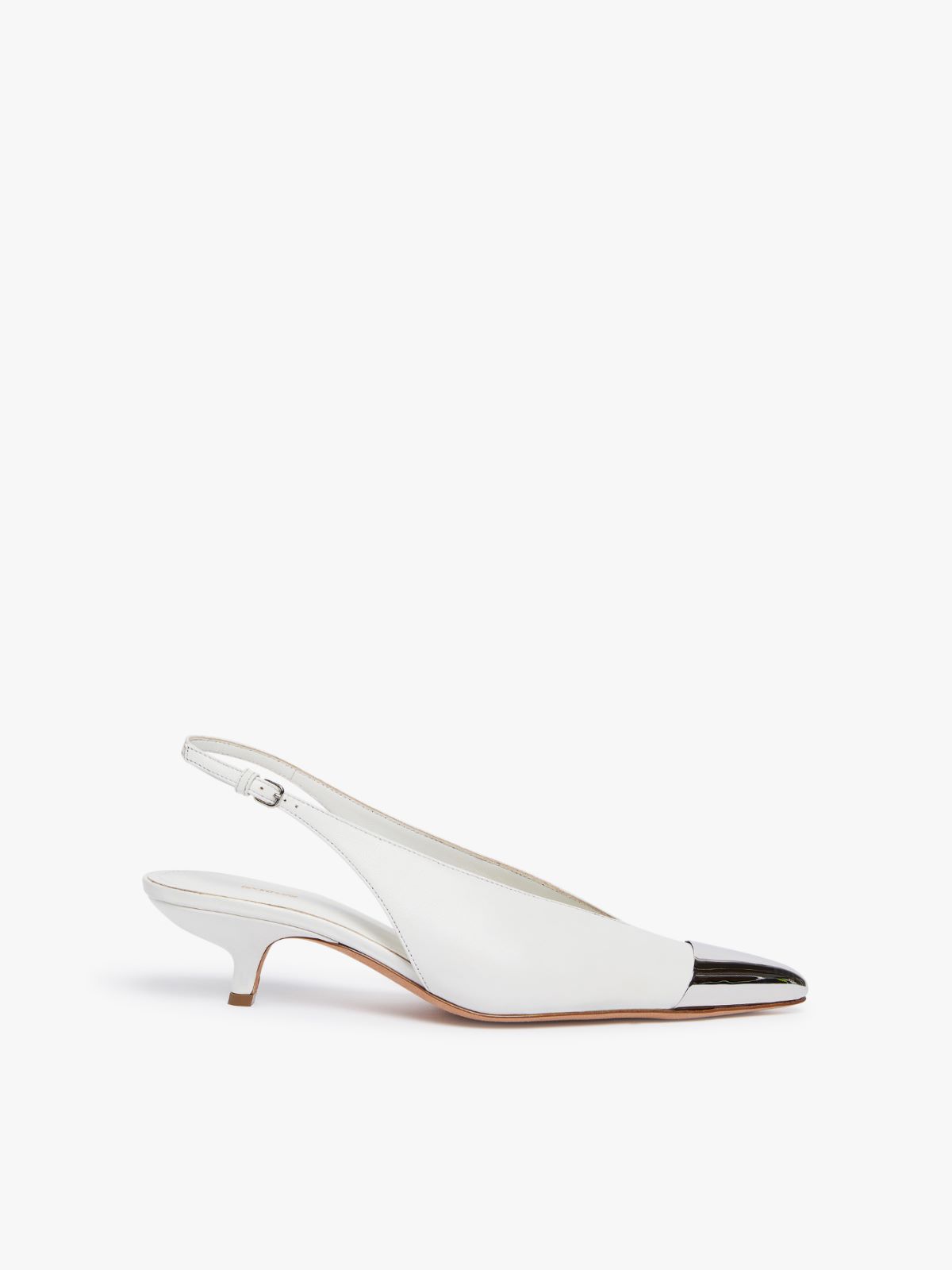 Metal-toe slingbacks