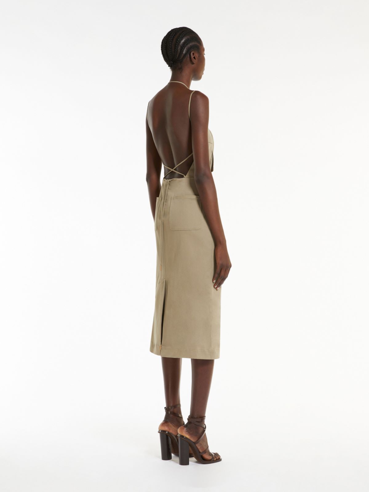 Workwear dress in stretch gabardine