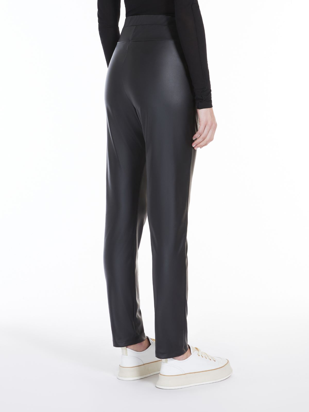 Coated jersey leggings