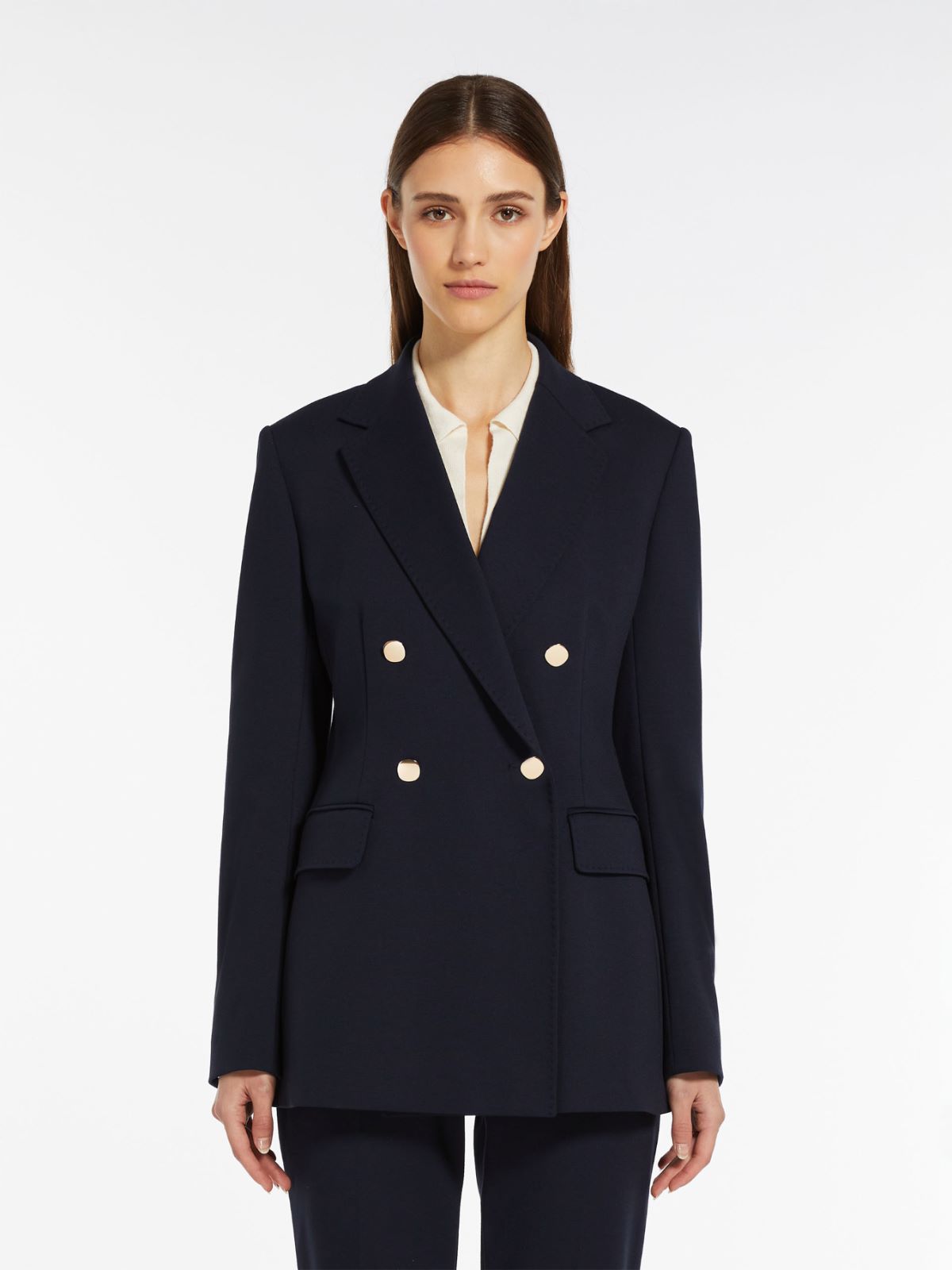 Double-breasted jersey jacket