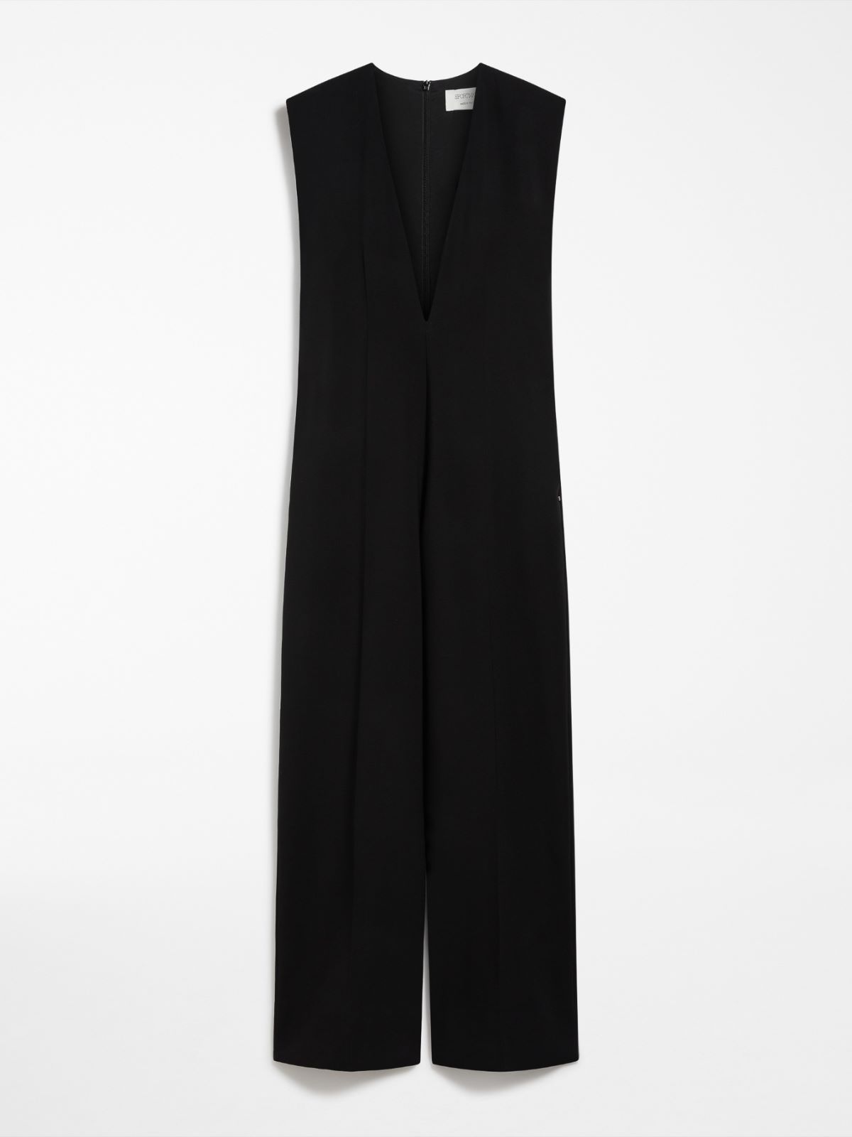 Sleeveless stretch wool jumpsuit