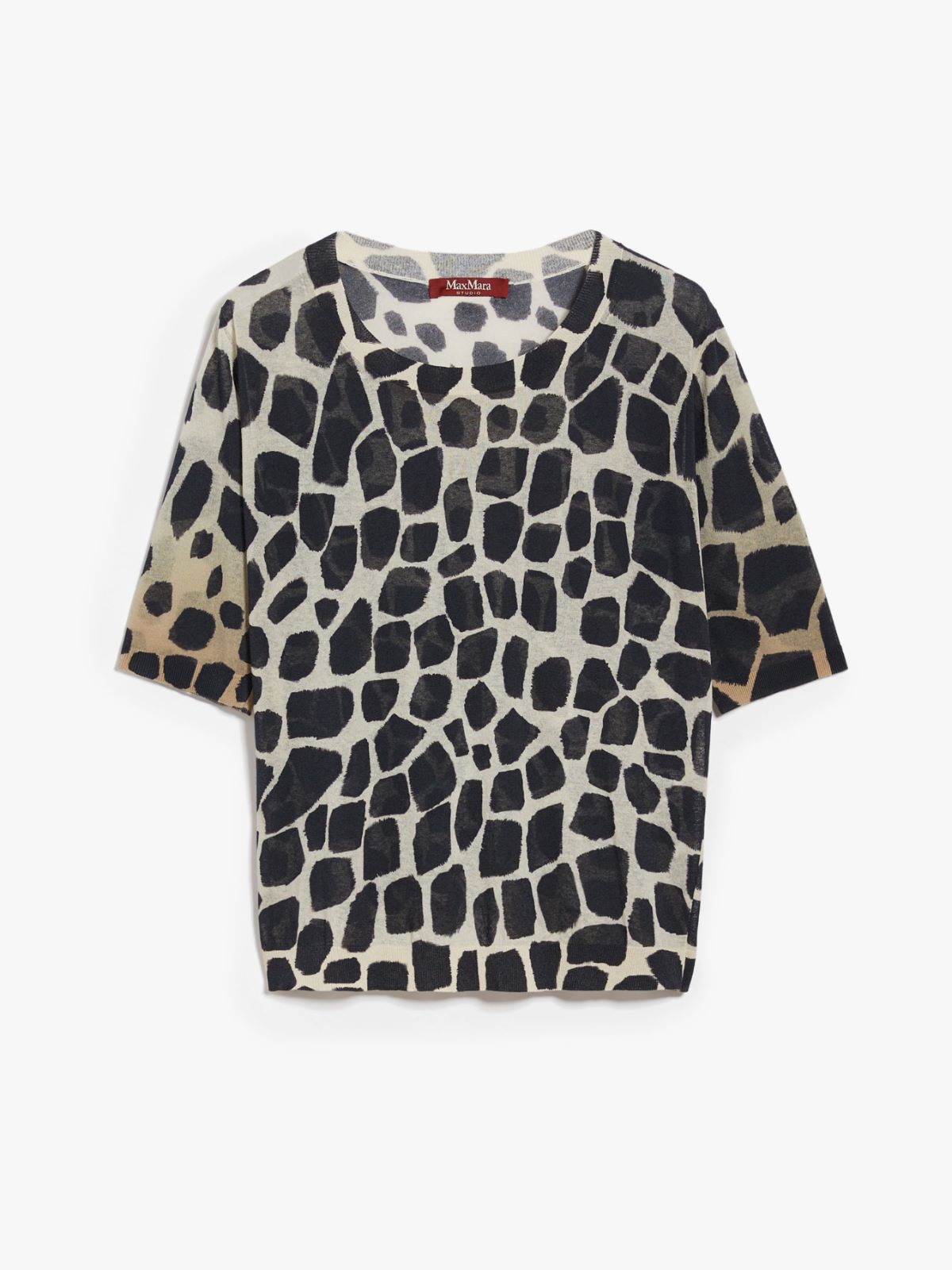 Animal-print organza jumper