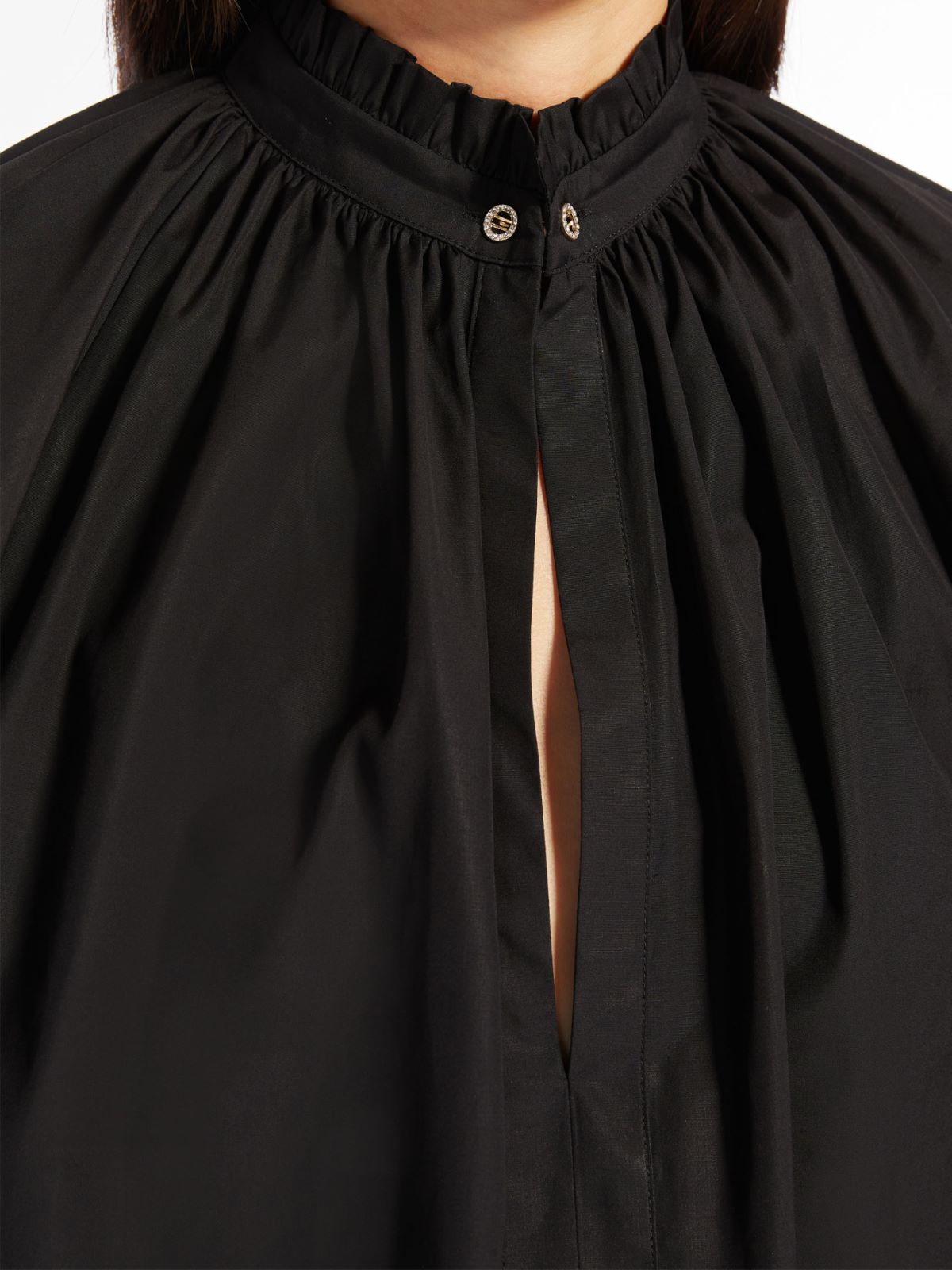 Poplin mini dress with flounce