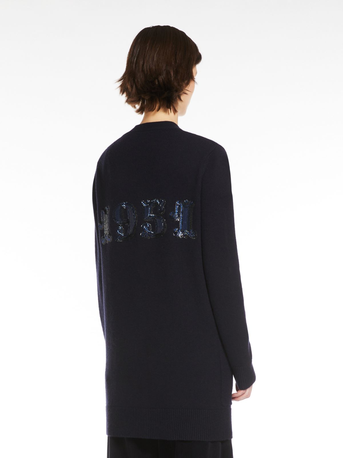 Wool and cashmere cardigan with sequins