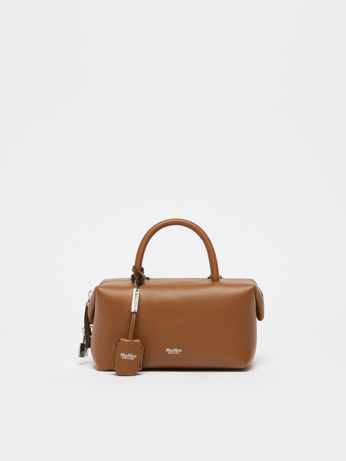Small shiny leather satchel bag