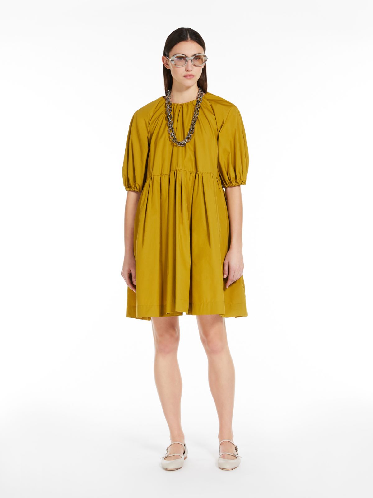 Short cotton poplin dress