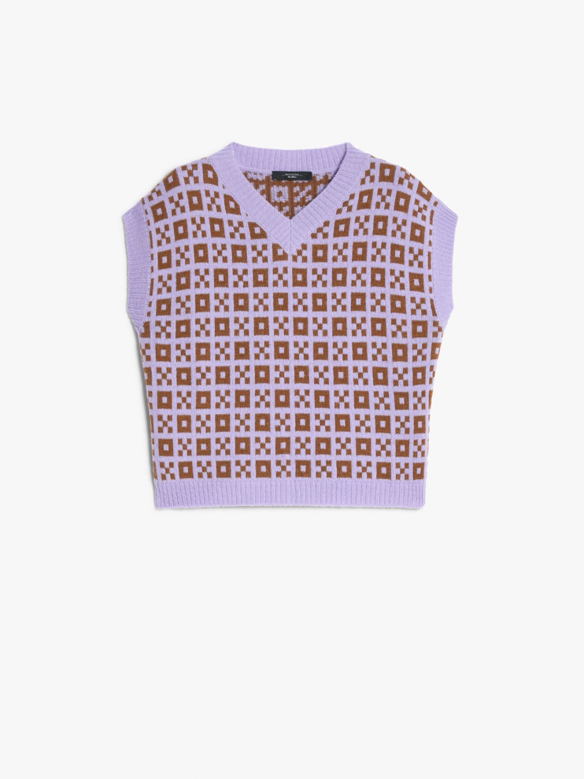 Jacquard alpaca and wool gilet