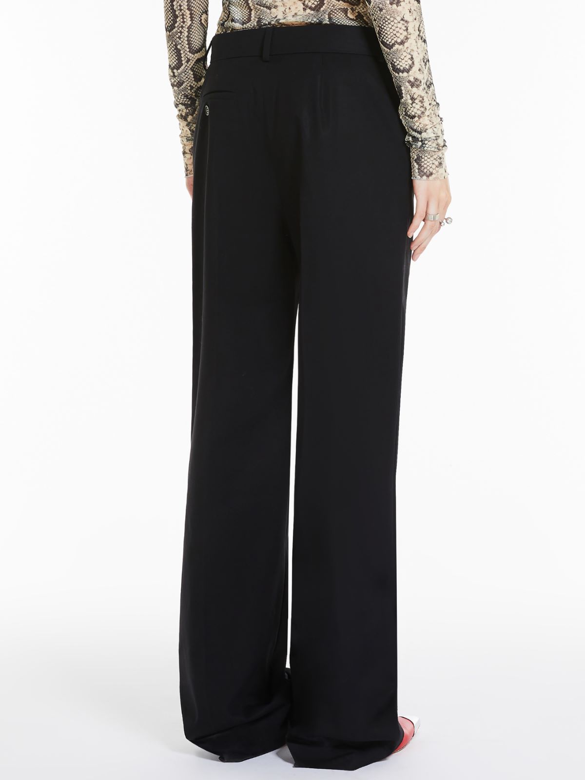 Waterproof gabardine boyfriend trousers