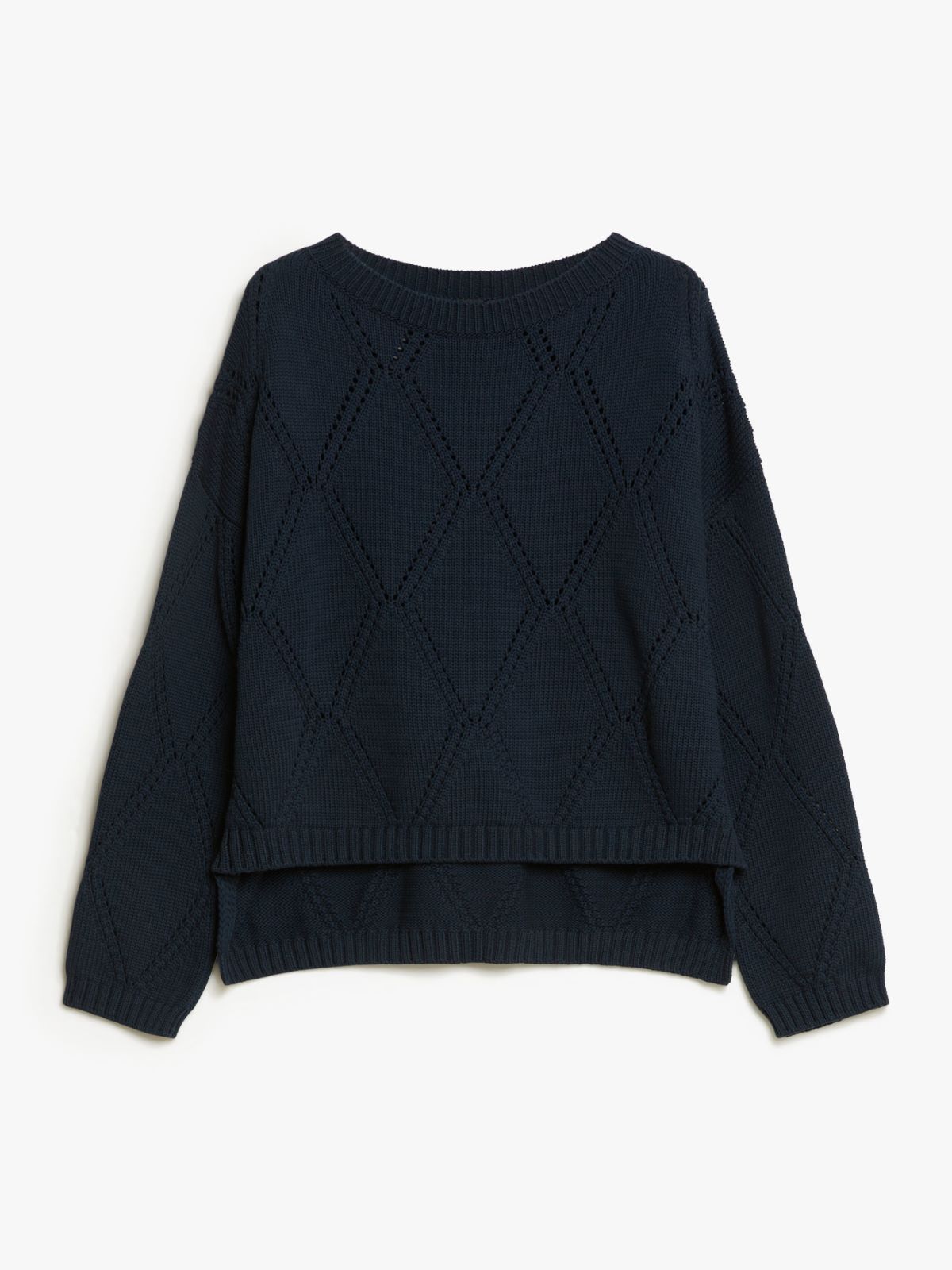 Oversized diamond-knit cotton sweater