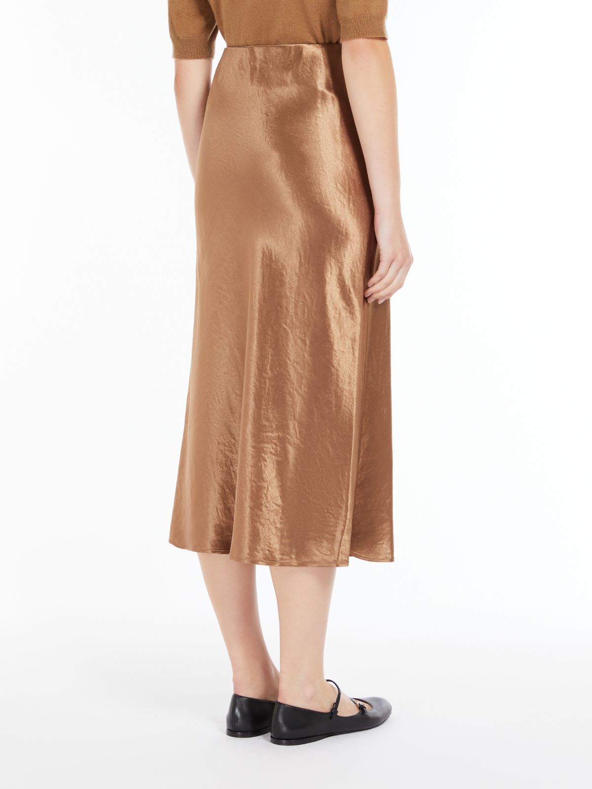 Satin midi skirt