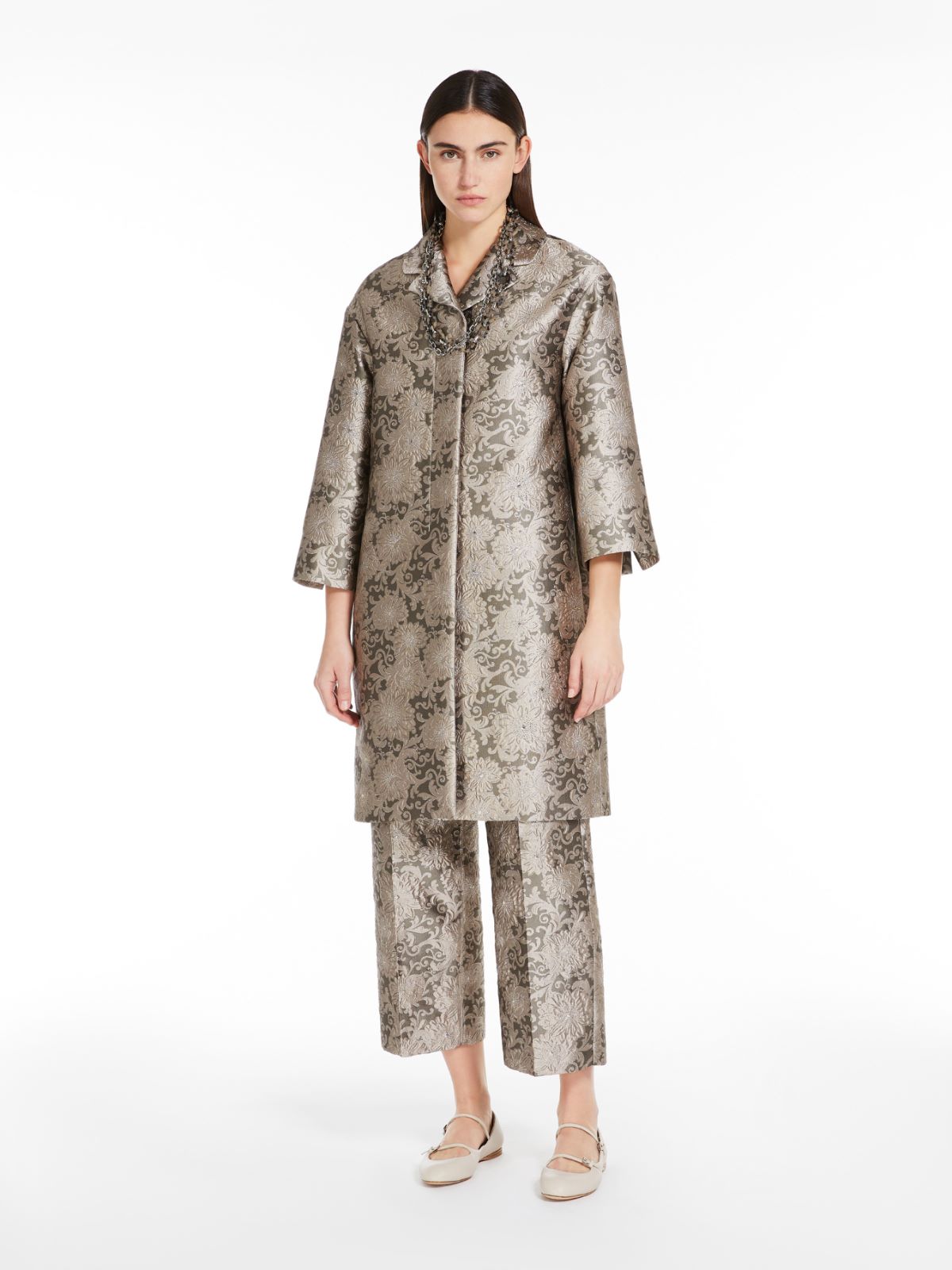 Jacquard silk coat