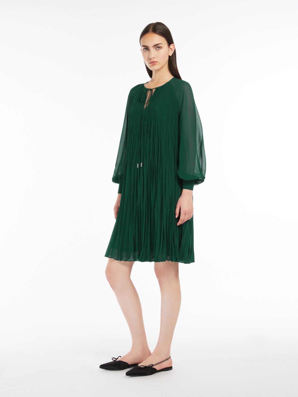 Sablé georgette flared dress