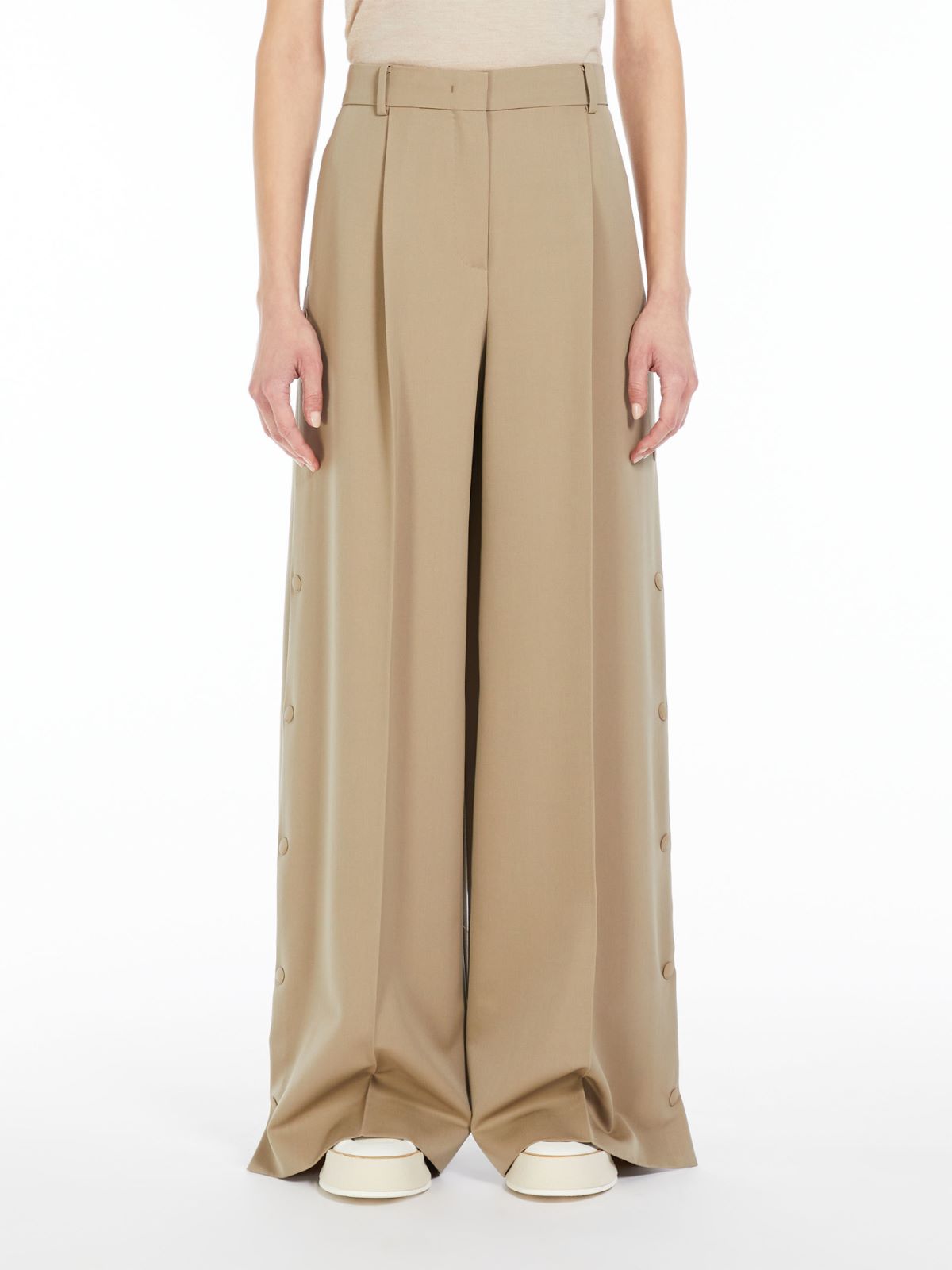 Wool and mohair wide-leg trousers