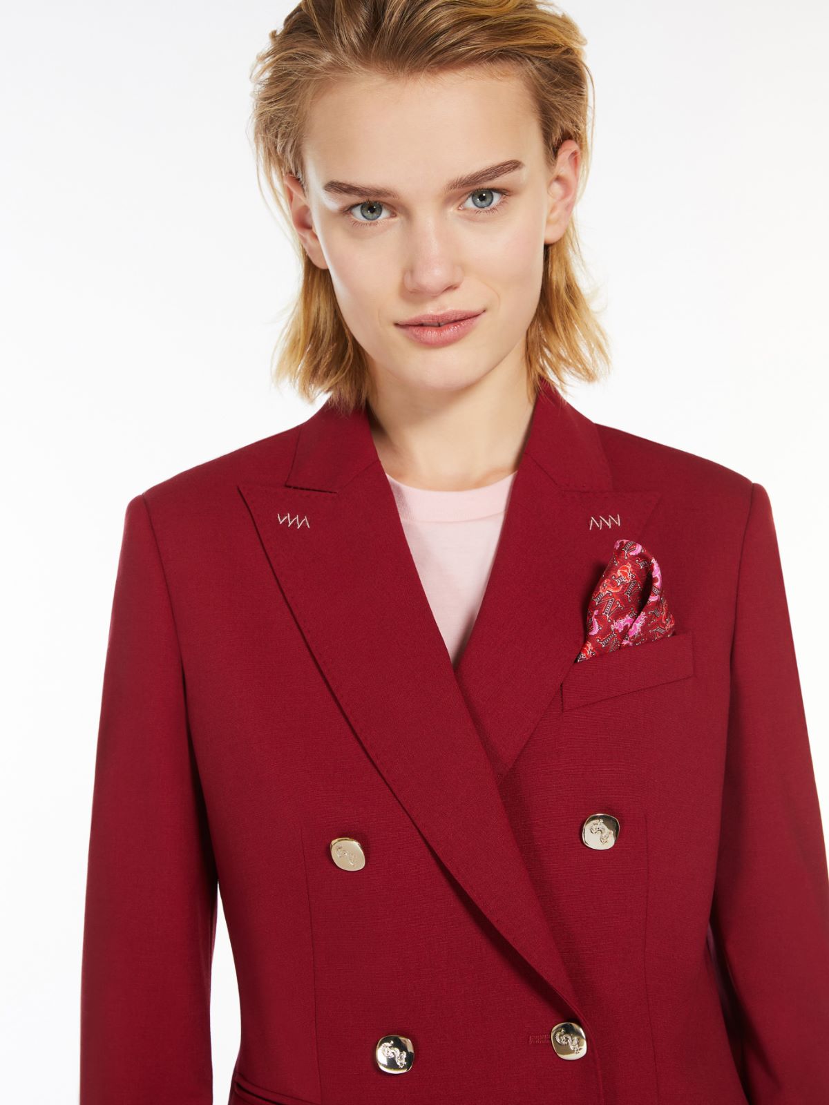 Wool and mohair double-breasted blazer