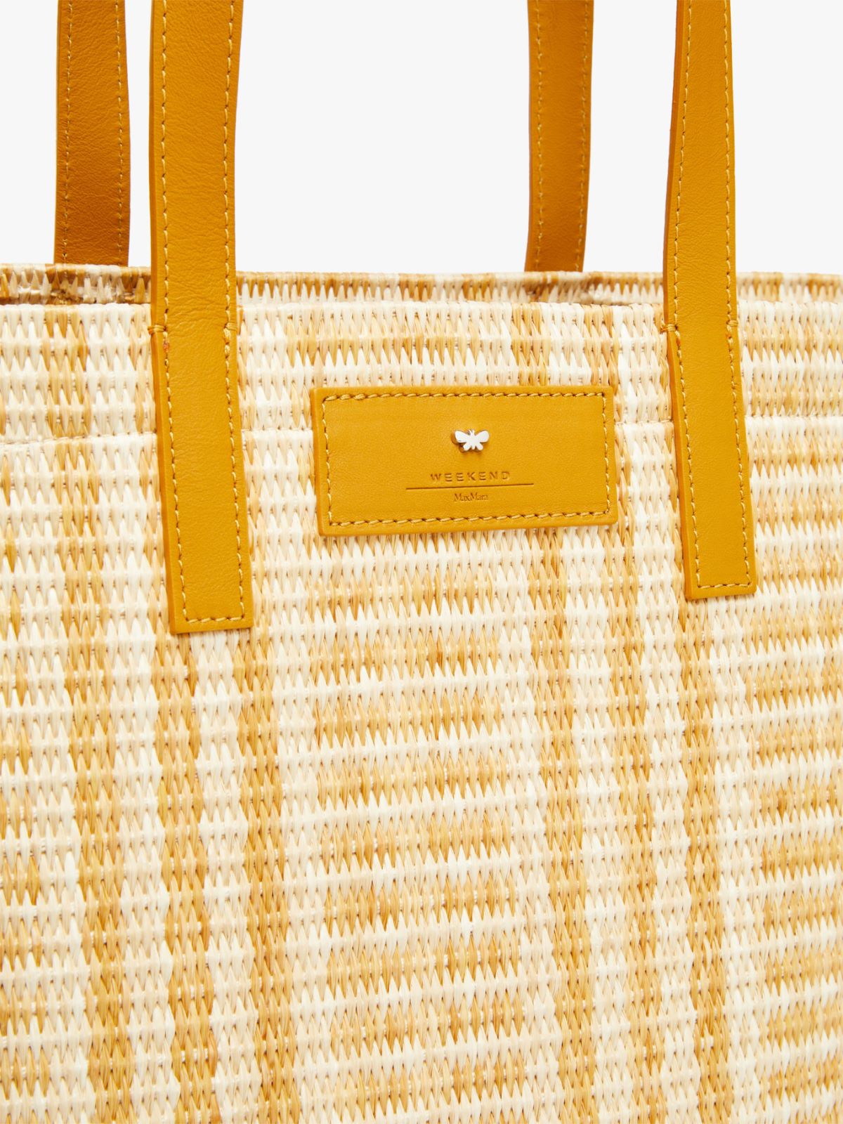 Raffia-look jacquard shopping tote