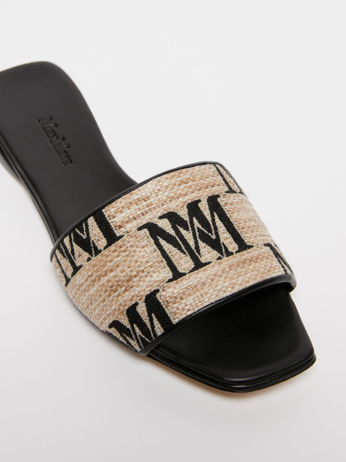 Jacquard raffia-effect fabric sandals