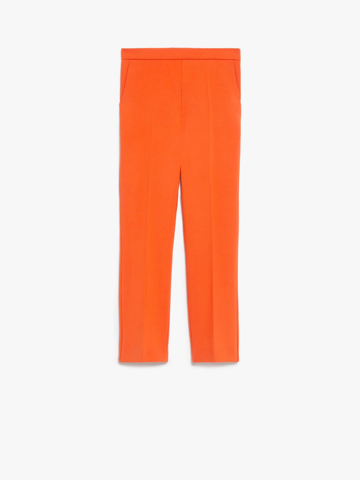 Wool crêpe ankle-length trousers