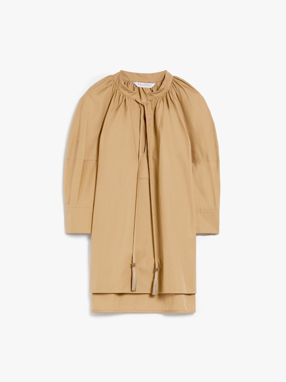 Cotton shirt with balloon sleeves