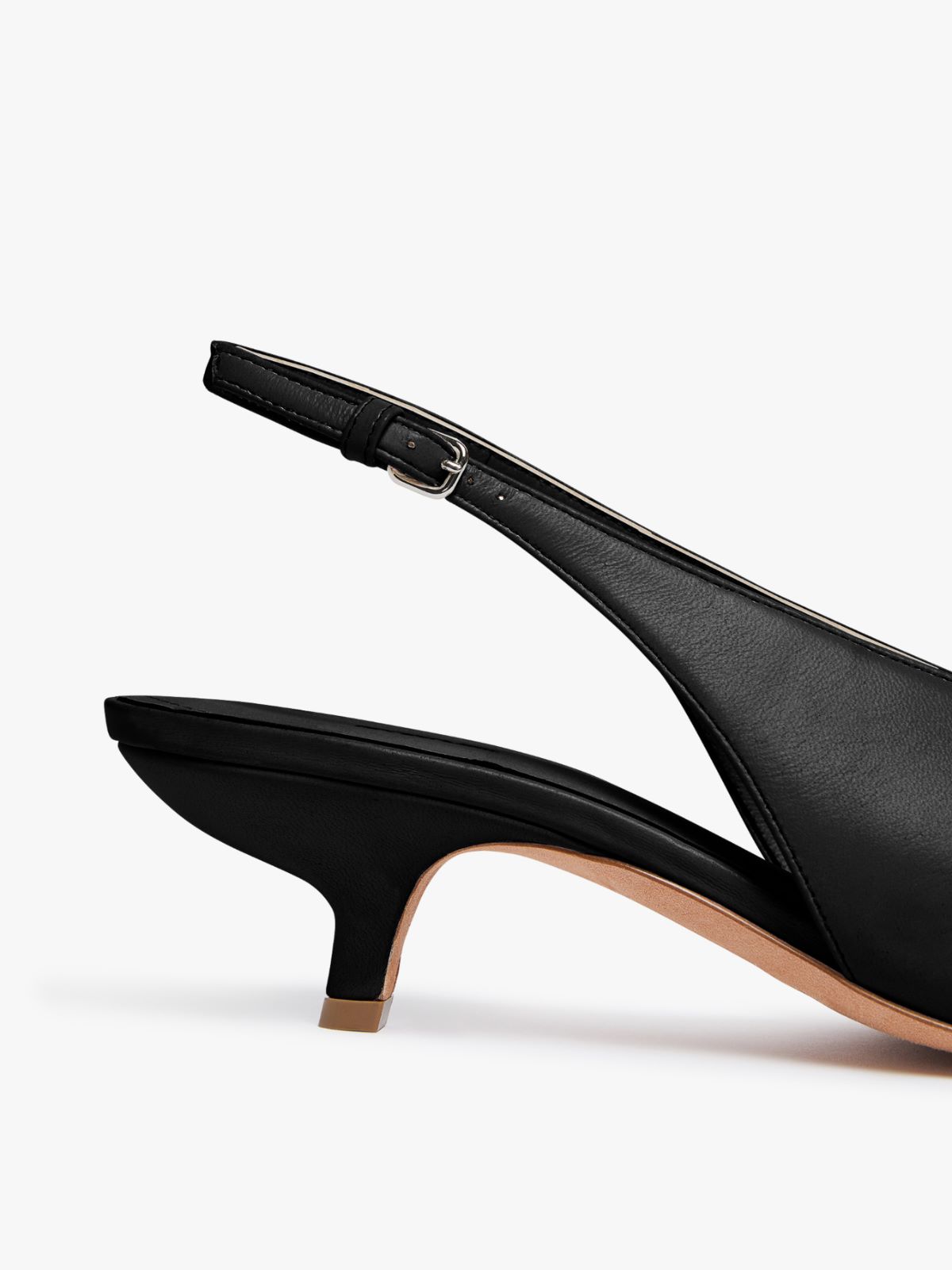 Metal-toe slingbacks