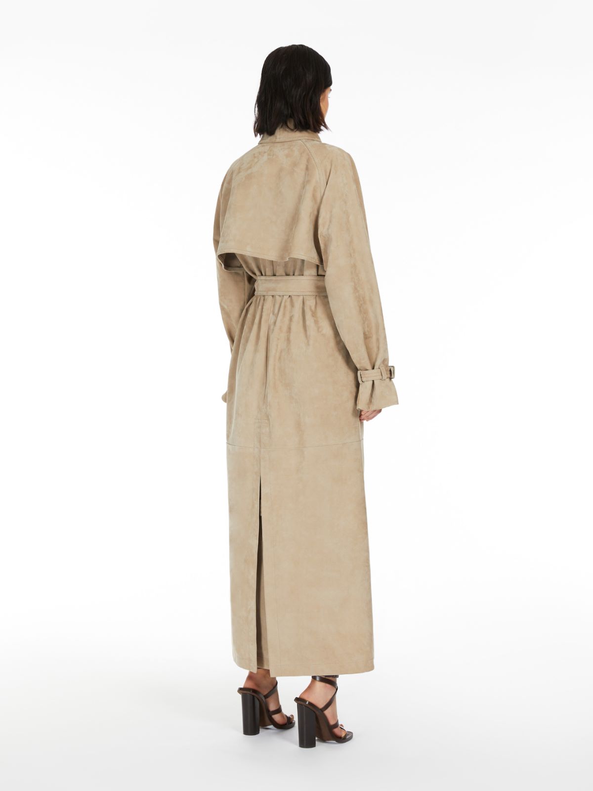 Nubuck oversized trench coat