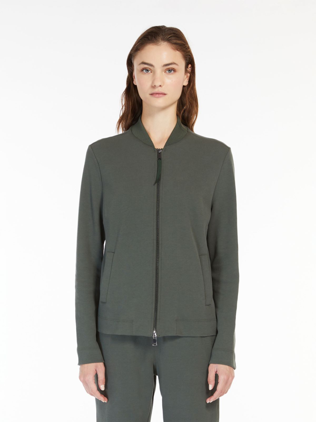 Cotton jersey bomber jacket