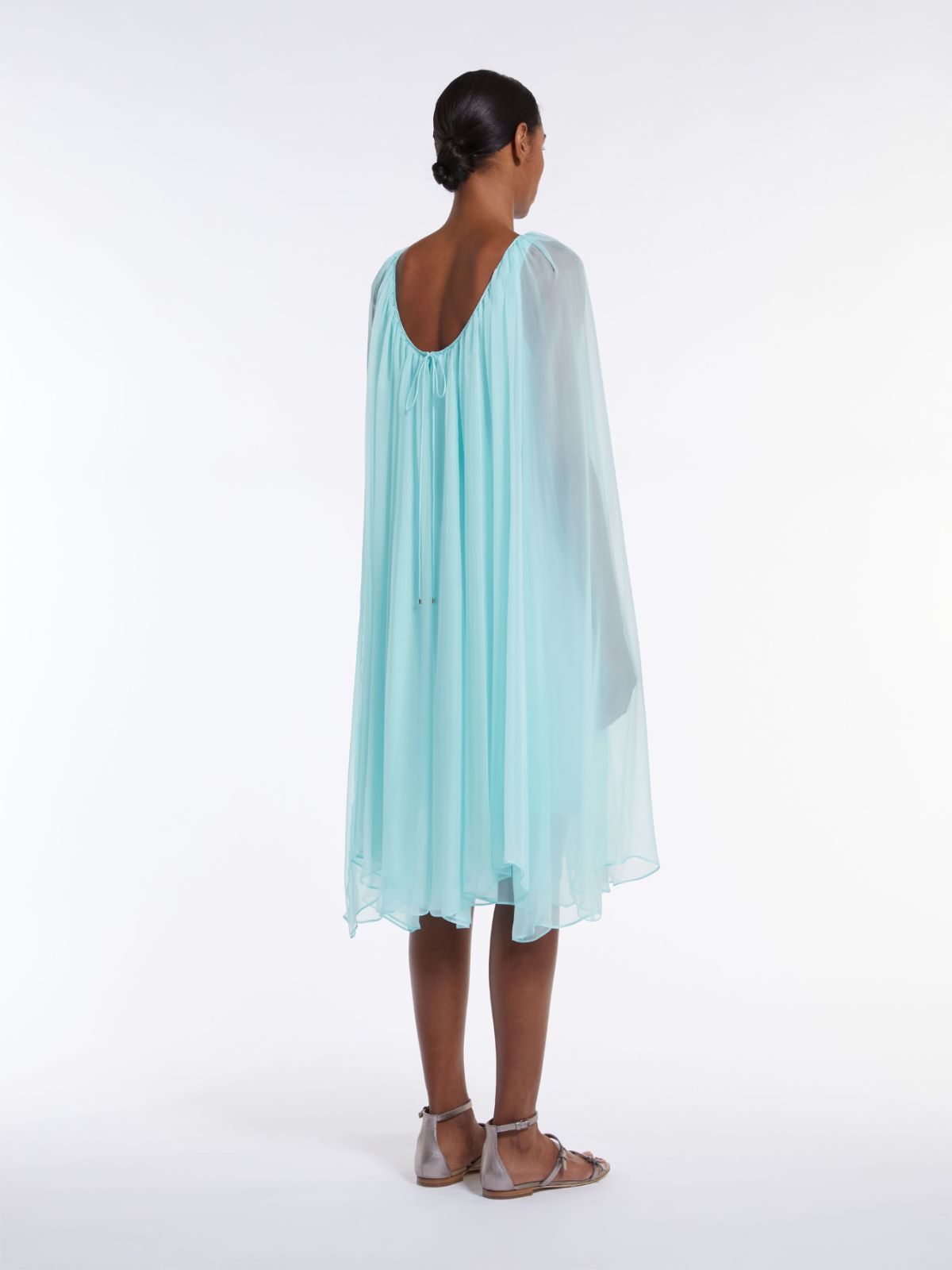 Silk chiffon flared dress