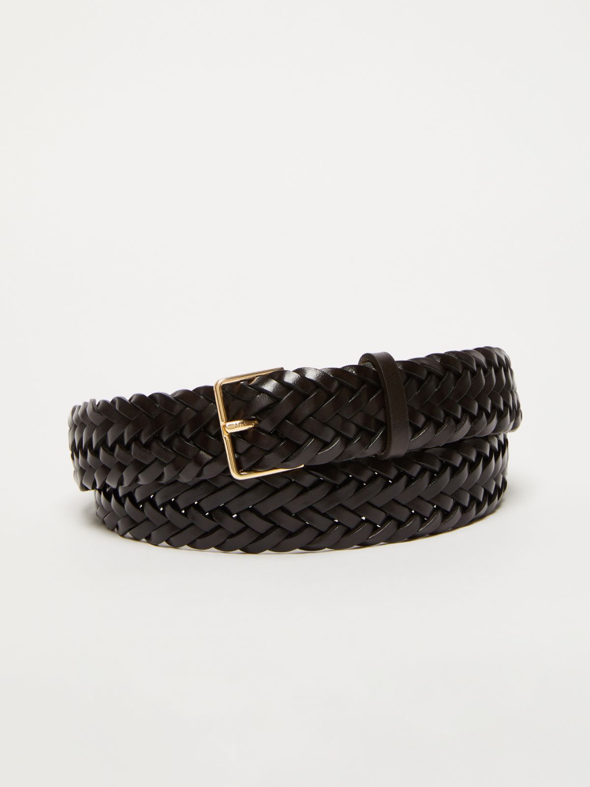 Woven leather belt