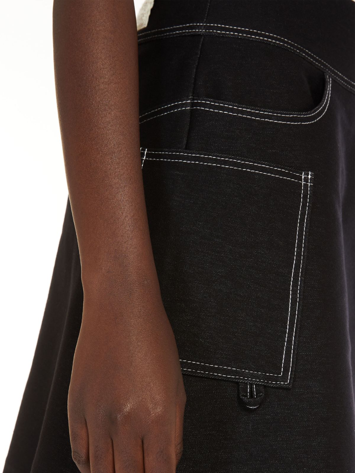 Short denim-look jersey skirt