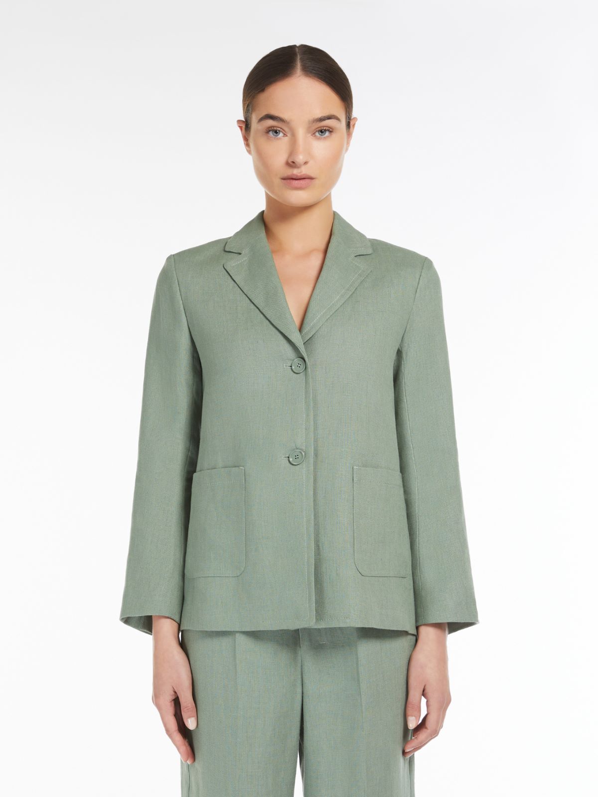 Single-breasted linen jacket