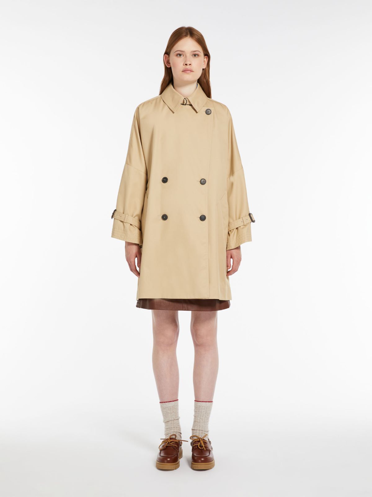 Reversible water-repellent cotton trench coat