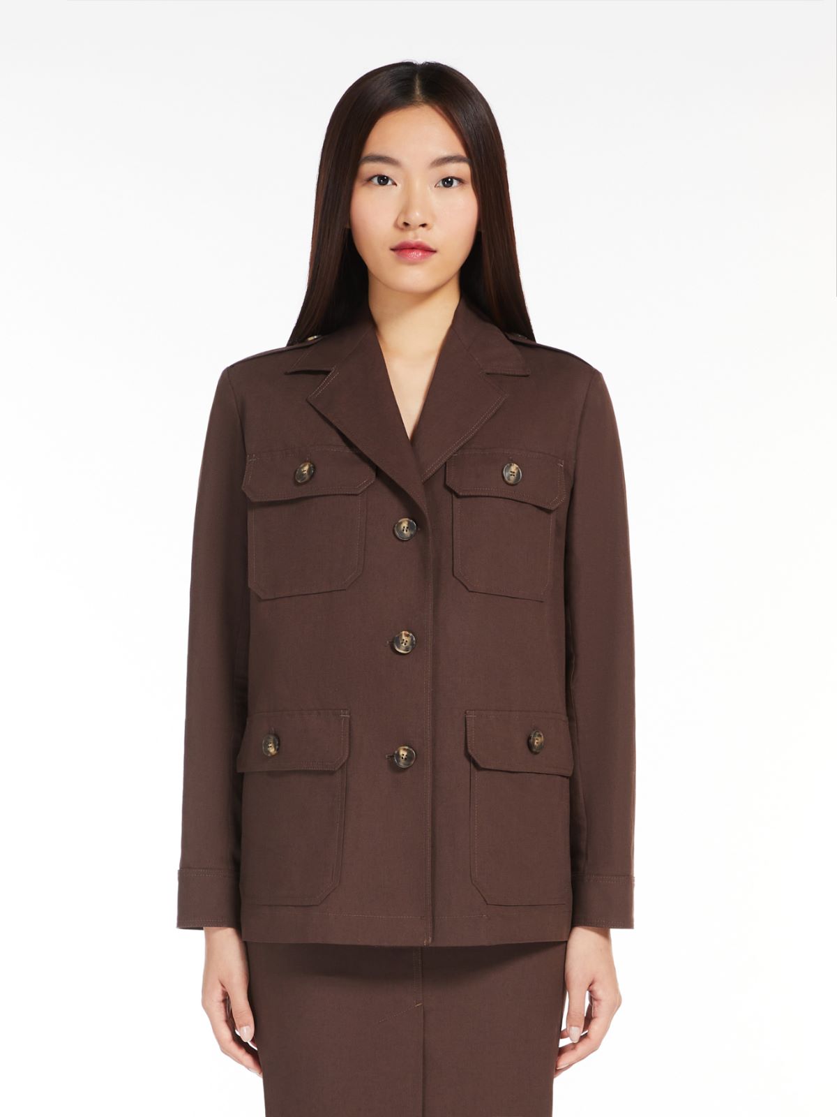 Cotton and linen canvas blazer