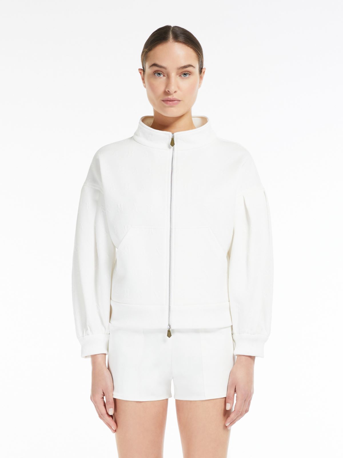 Cropped cotton logo blouse