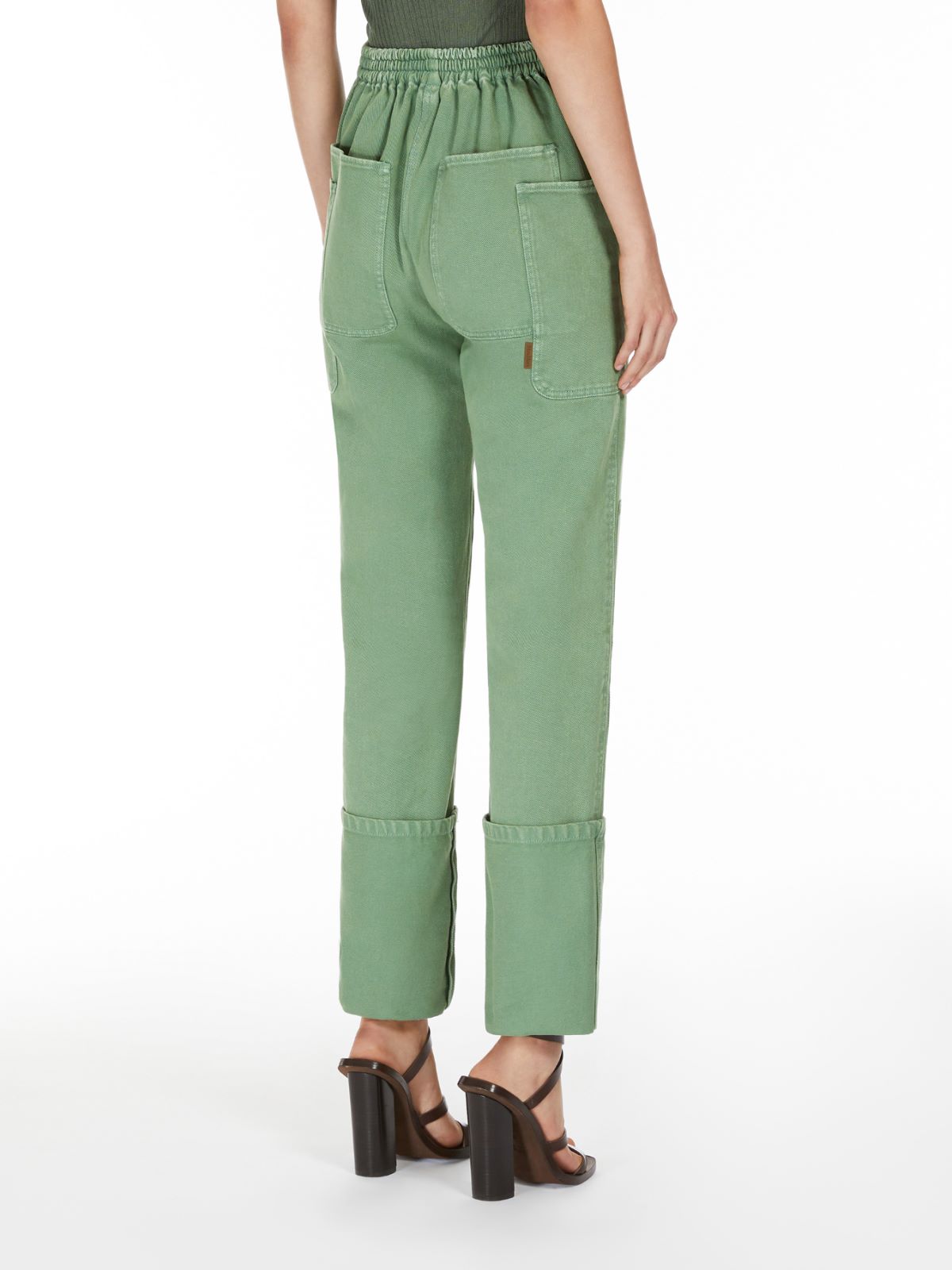 Cotton drill slim-fit trousers