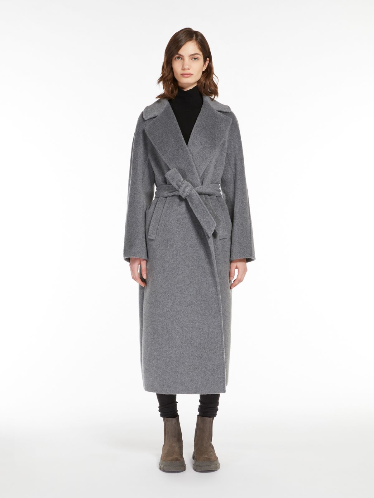 Wool and alpaca robe coat