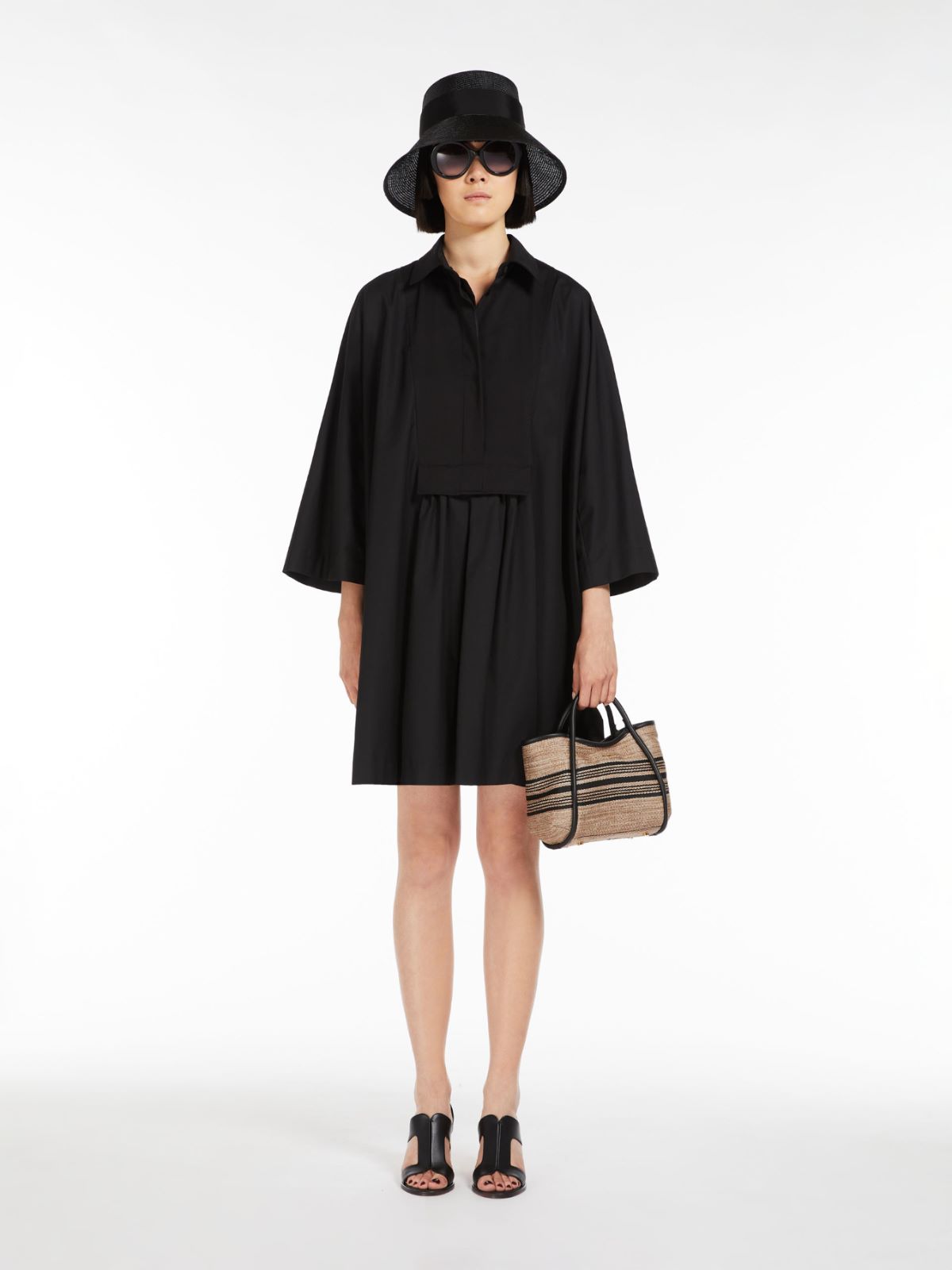 Jacquard raffia fabric extra-small Marine bag