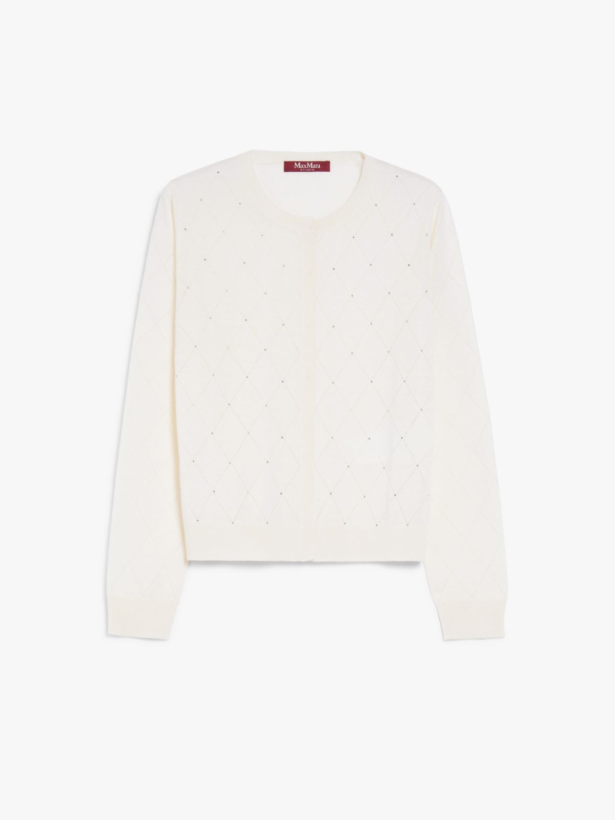 Silk and wool Argyle cardigan