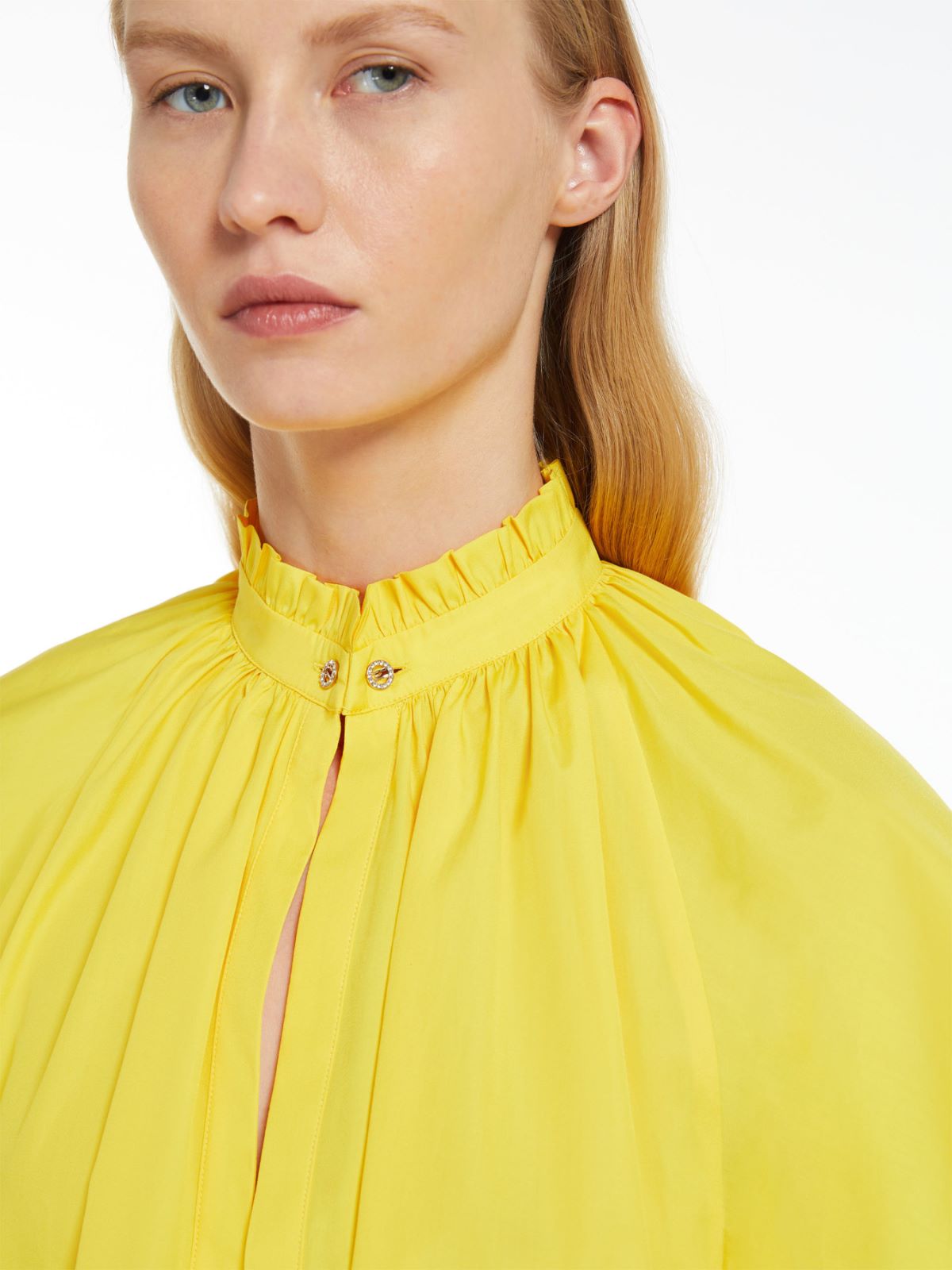 Poplin mini dress with flounce