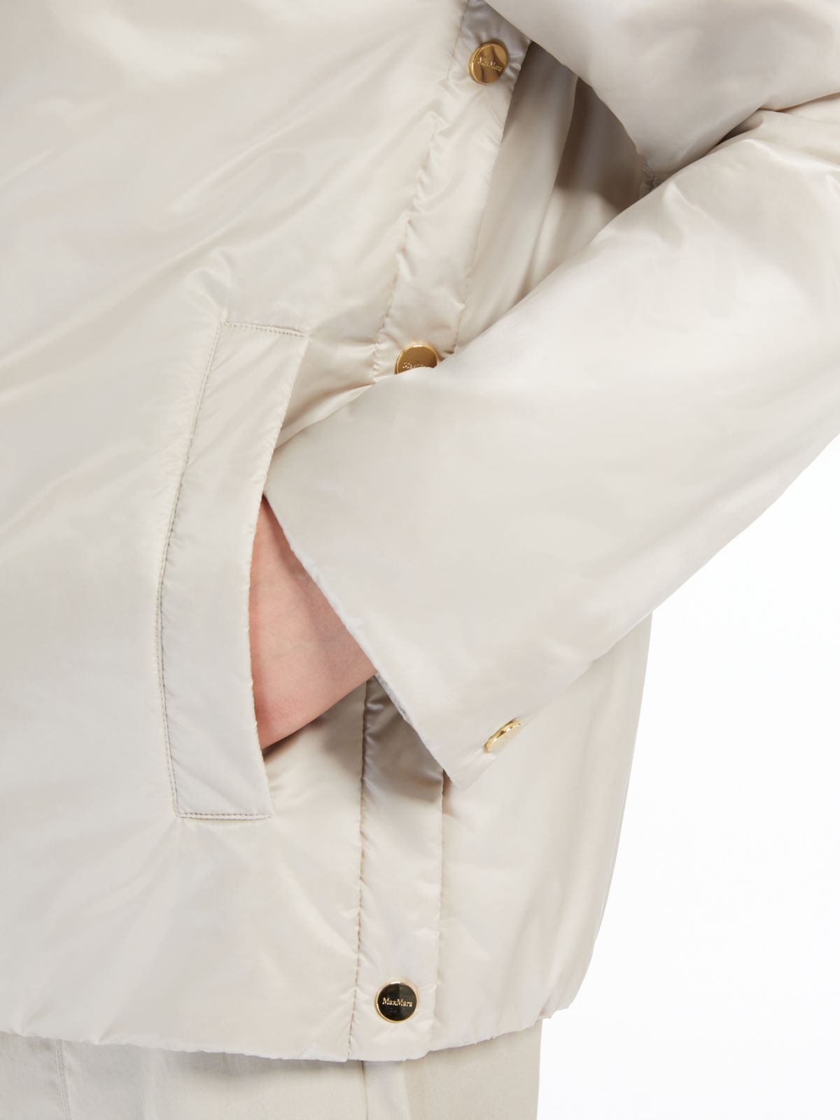 Technical canvas cropped sweatshirt