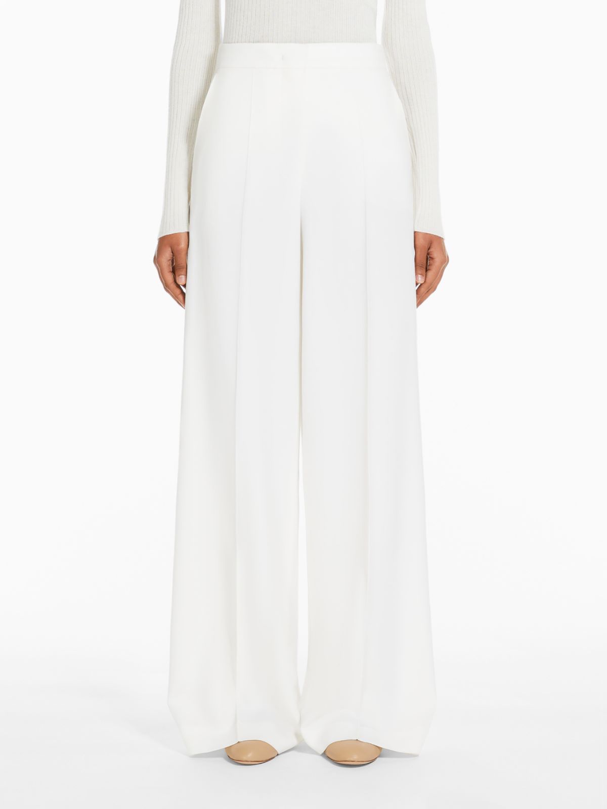 Wide-leg wool trousers