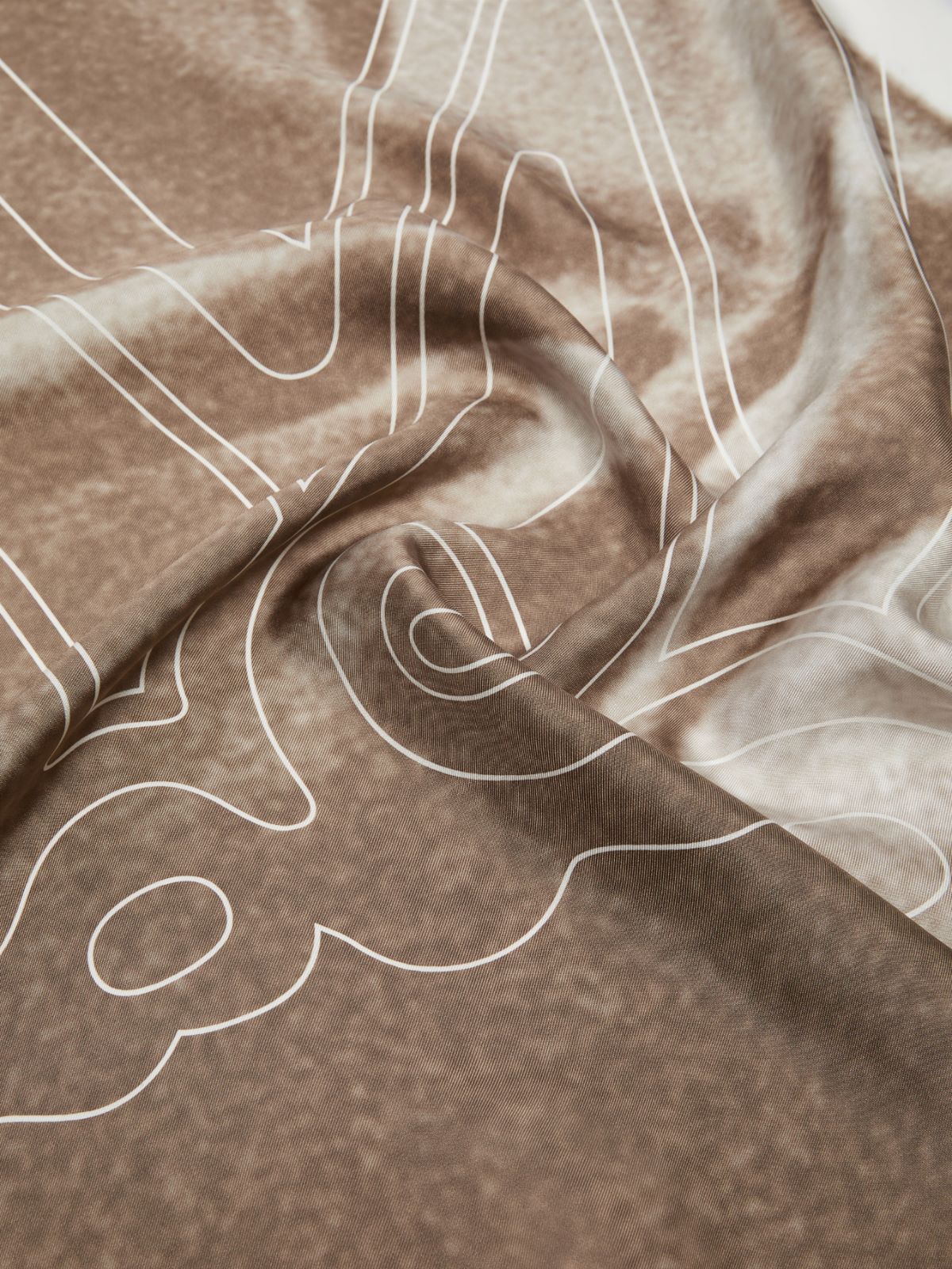 Printed silk oversized yoke