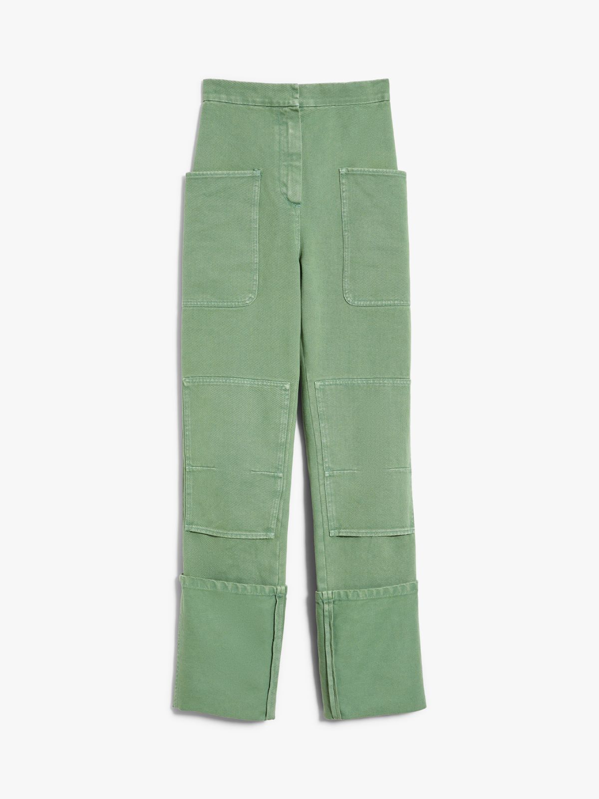 Cotton drill slim-fit trousers