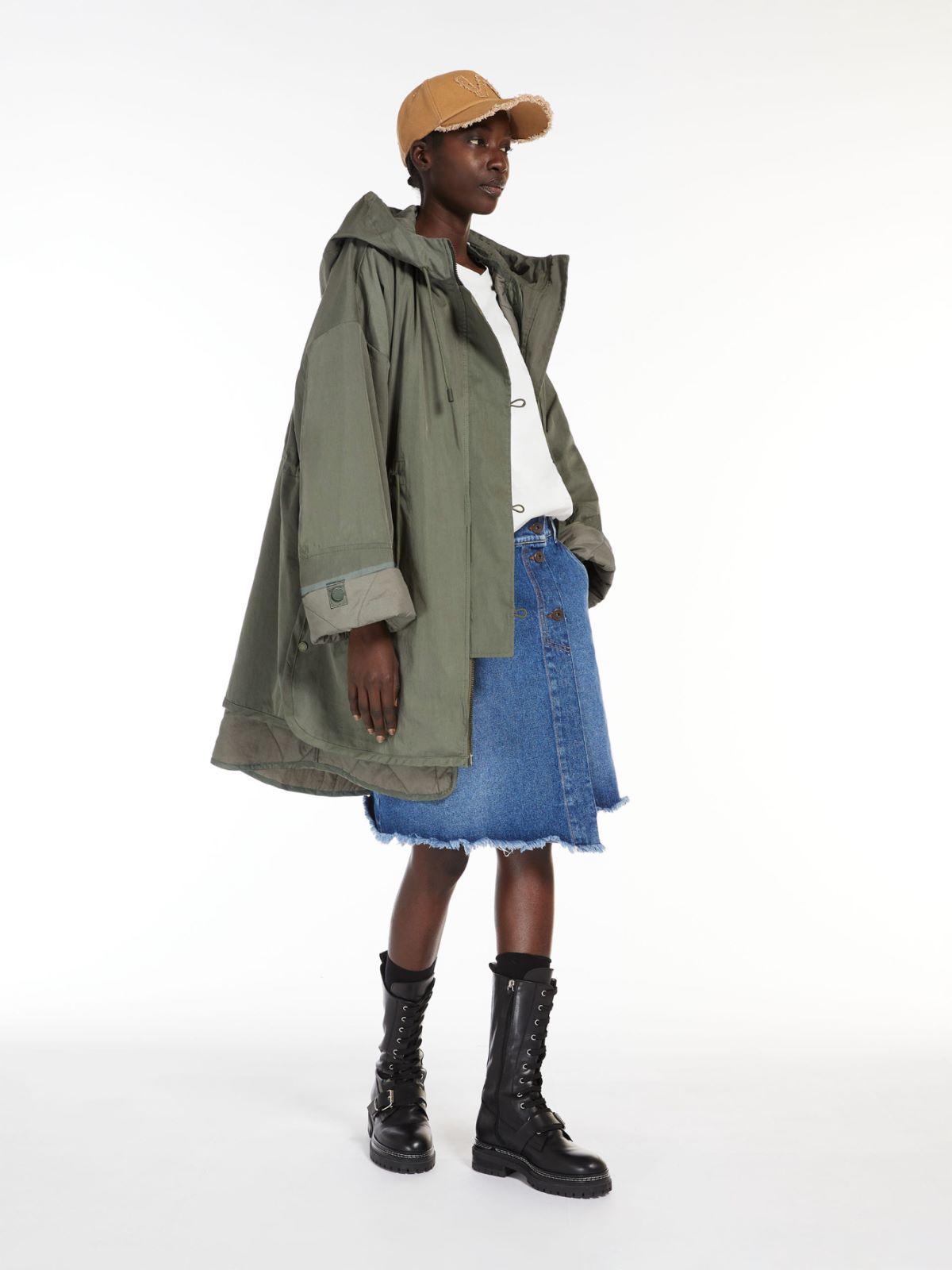Reversible water-repellent cotton parka