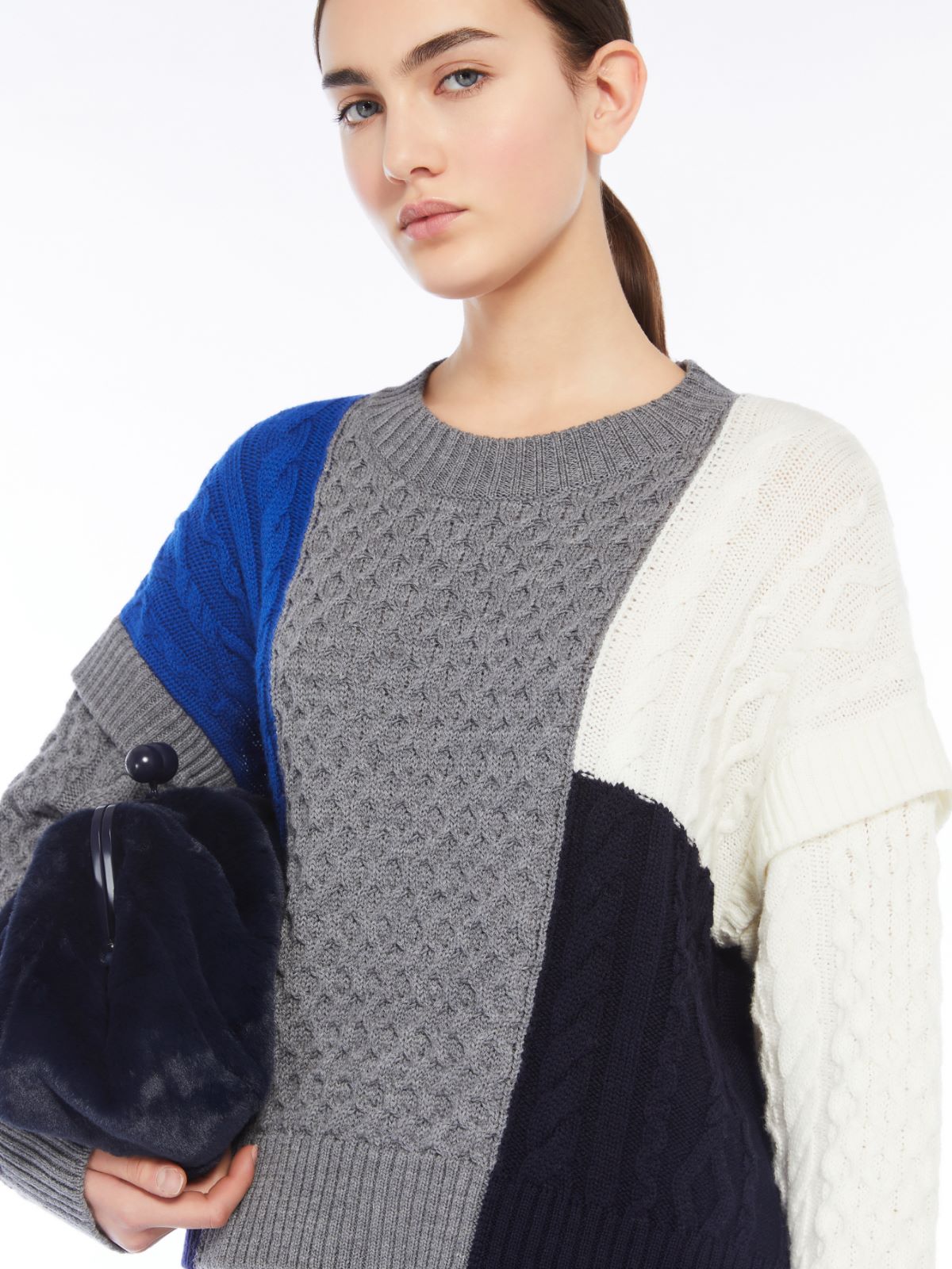 Wool patchwork sweater