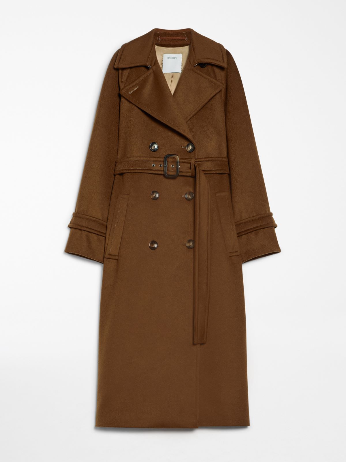 Double-breasted pure wool coat