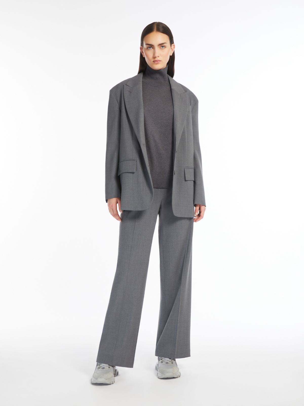 Oversized wool-blend gabardine blazer