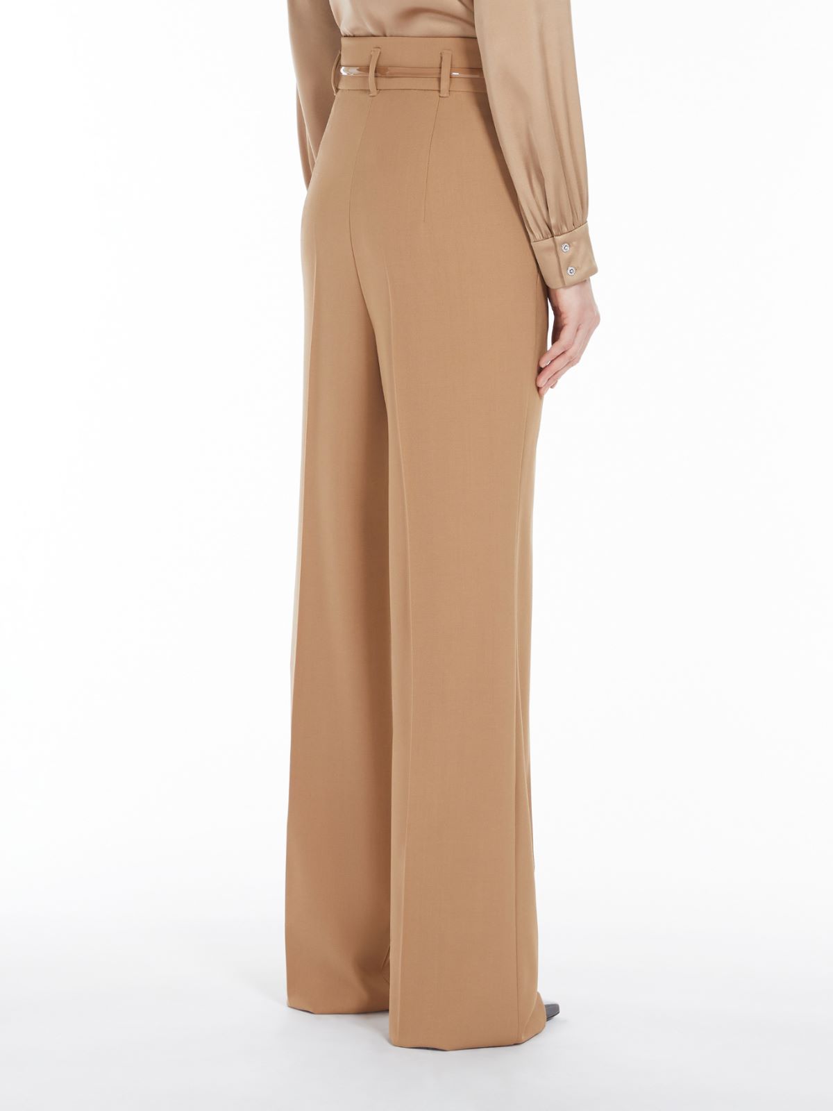 High-waisted wool trousers