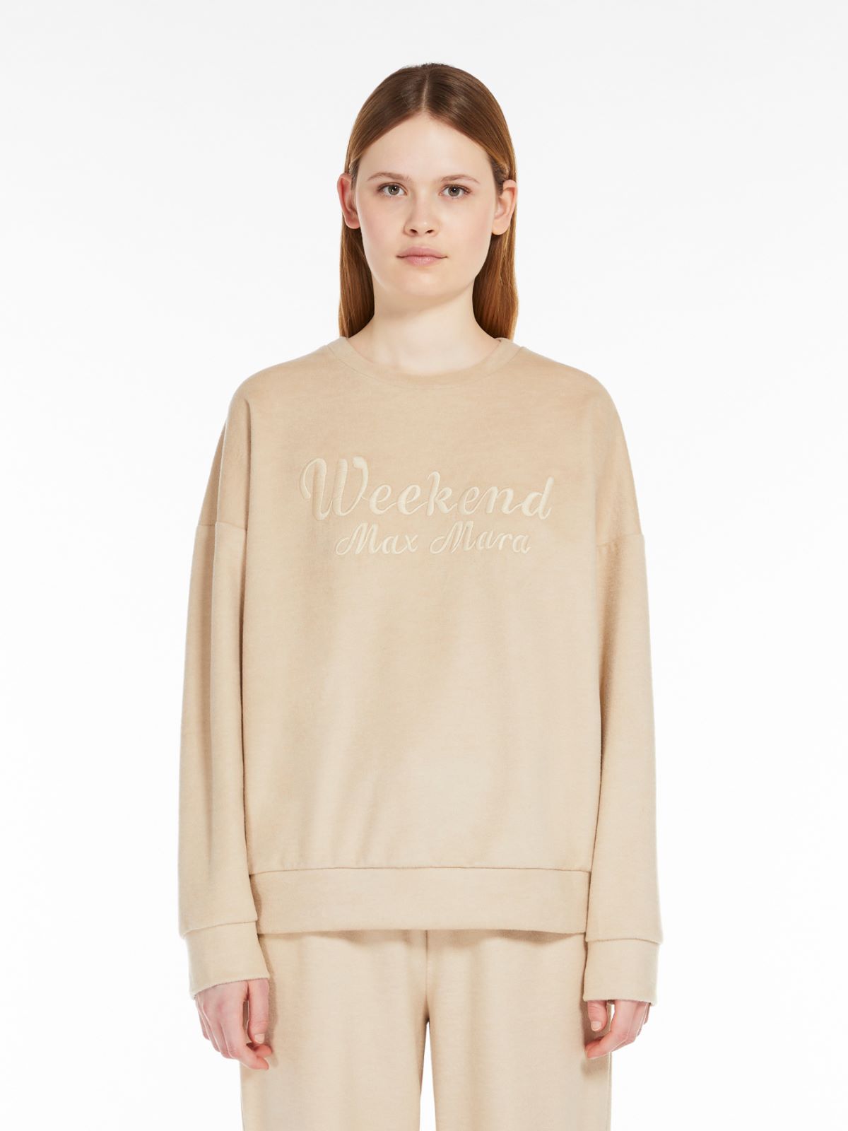 Cotton and wool broadcloth sweatshirt