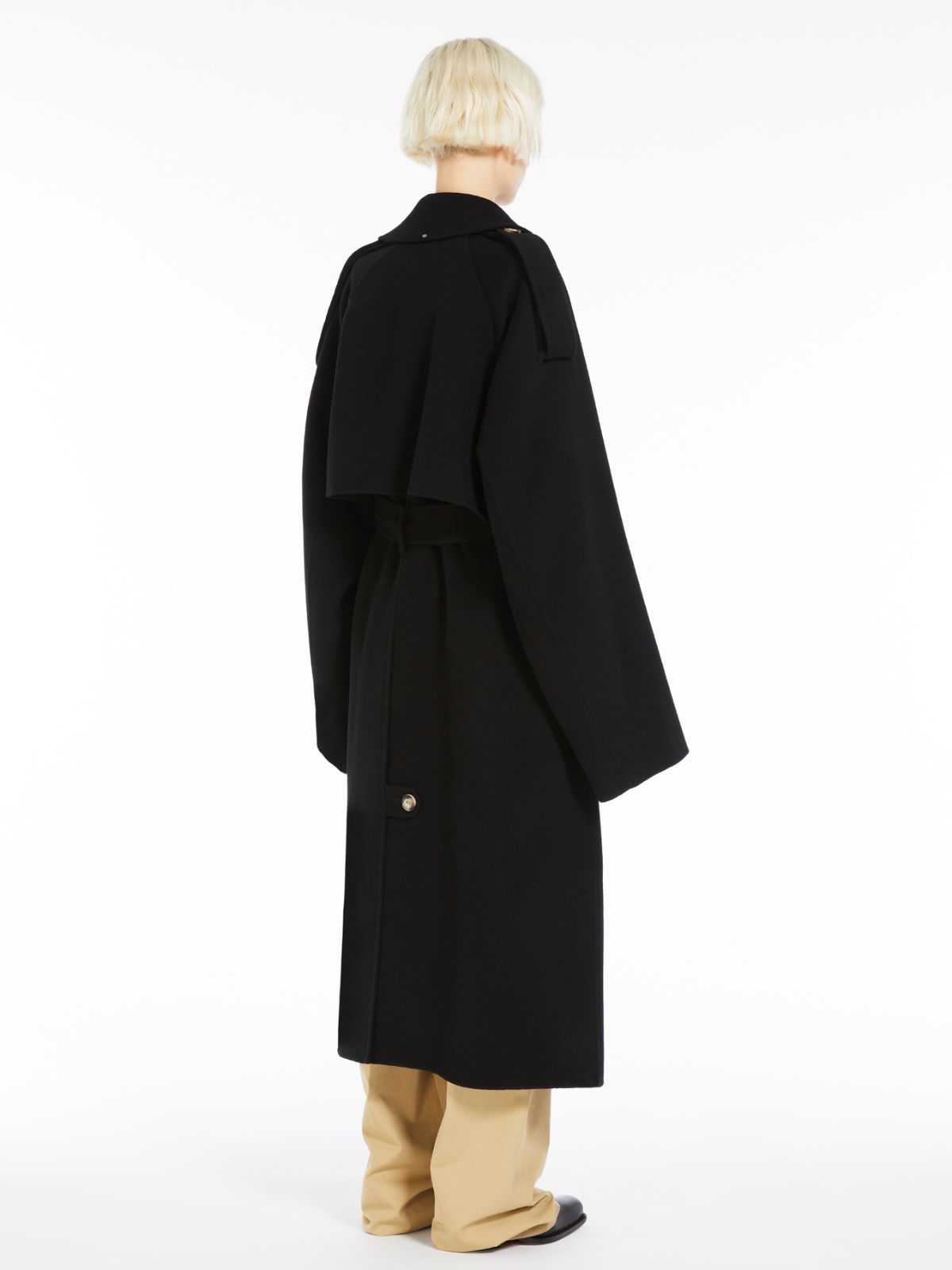Double-faced wool trench coat